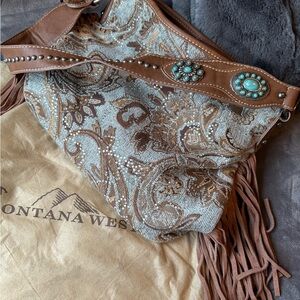 Montana West Fringe and Jaquard Handbag